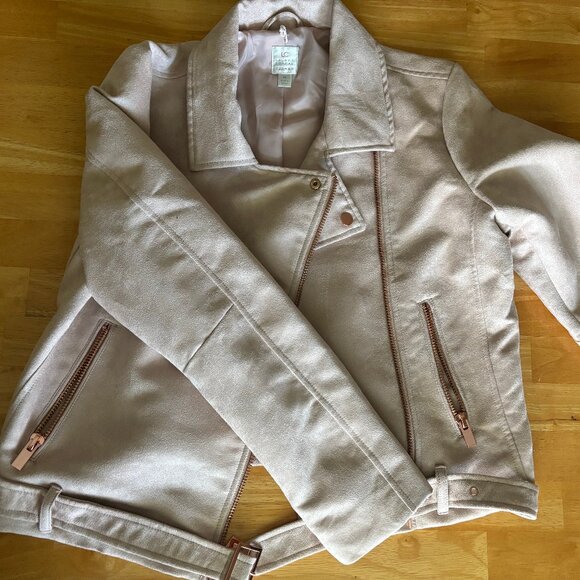 NWT! Lauren Conrad Runway Suede Jacket With RoseGold Hardware -- Sz 16 - Picture 1 of 6